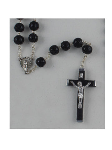 11mm LARGE WOOD ROSARY (BLACK)